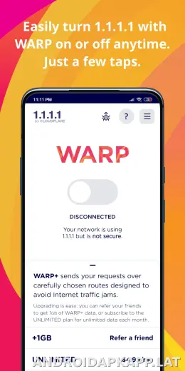 1.1.1.1 + WARP скриншот 1